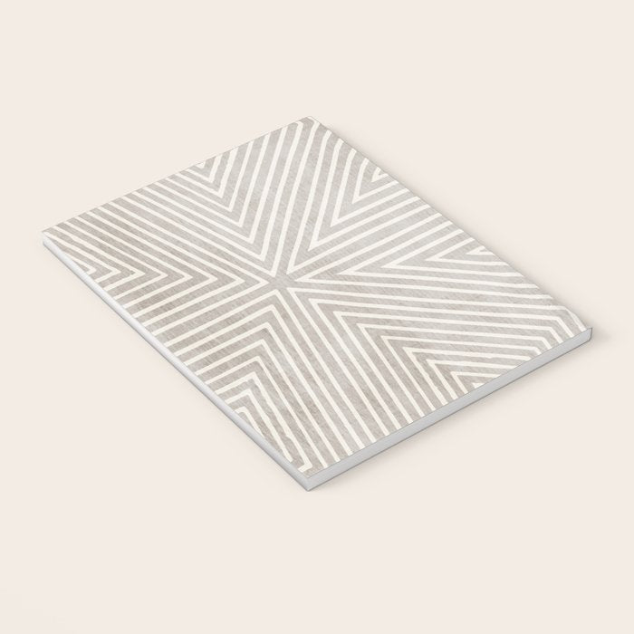 Minimalist Modern Beige Lines OpArt Notebook Gallery Image 3
