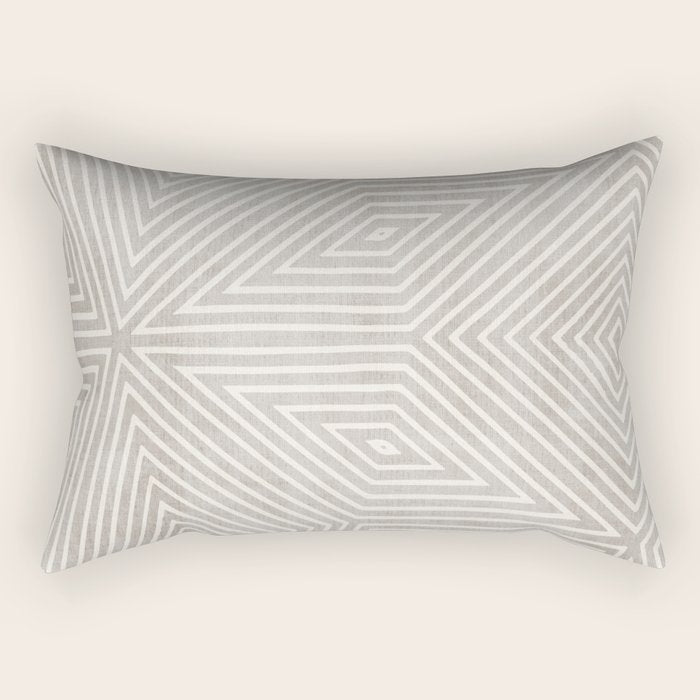 Minimalist Modern Beige Lines OpArt Rectangular Pillow Gallery Image 1