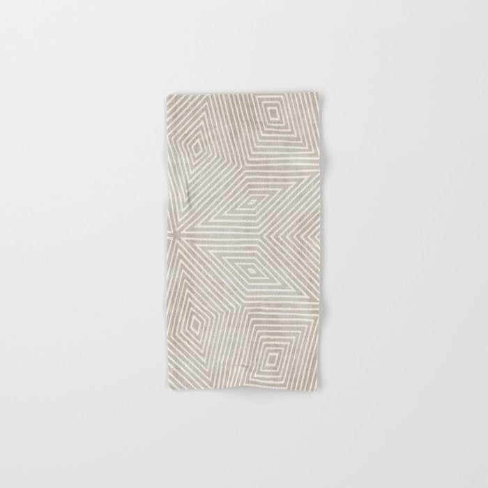 Minimalist Modern Beige Lines OpArt Bath Towel Gallery Image 1