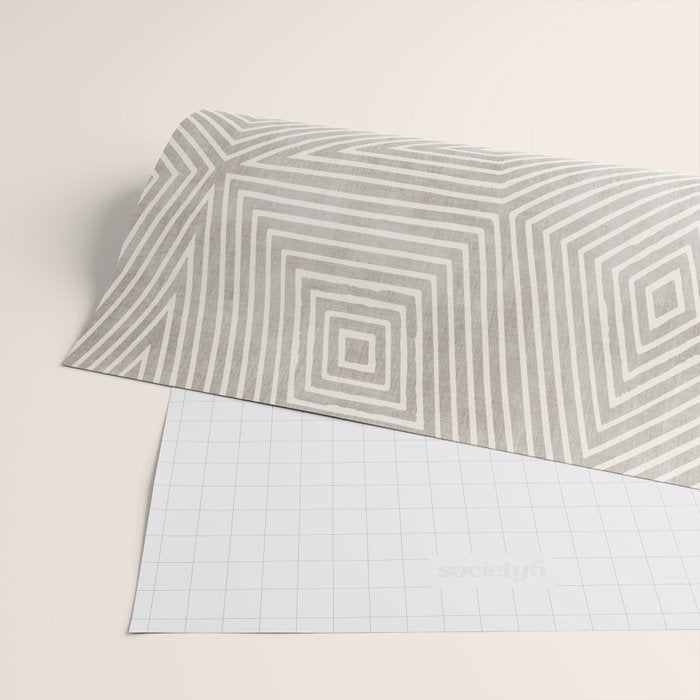Minimalist Modern Beige Lines OpArt Wrapping Paper Gallery Image 2