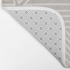 Minimalist Modern Beige Lines OpArt Bath Mat Gallery Image 2