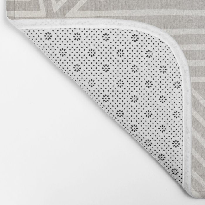 Minimalist Modern Beige Lines OpArt Bath Mat Gallery Image 2