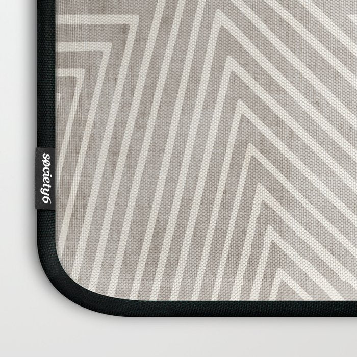 Minimalist Modern Beige Lines OpArt Laptop Sleeve Gallery Image 3