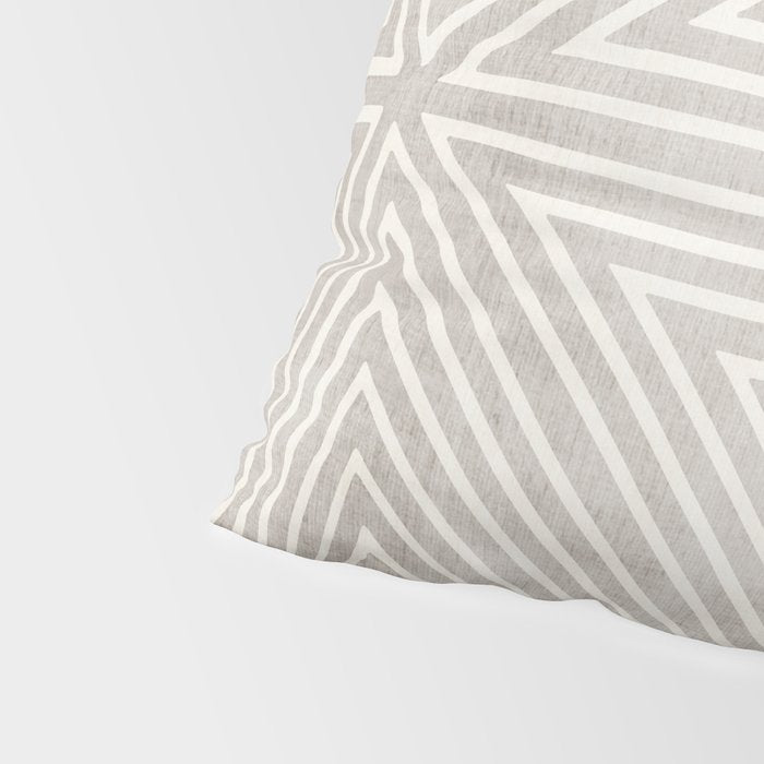 Minimalist Modern Beige Lines OpArt Pillow Sham Gallery Image 4
