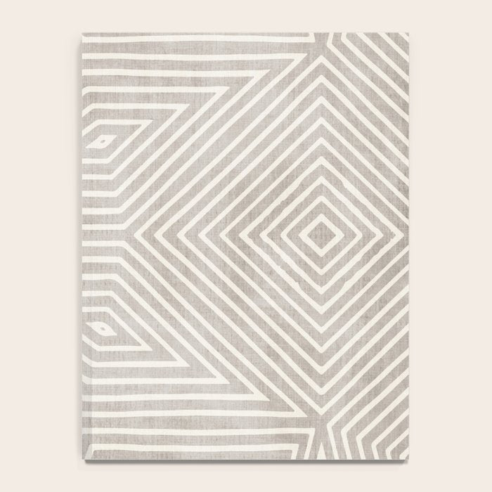 Minimalist Modern Beige Lines OpArt Notebook Gallery Image 4