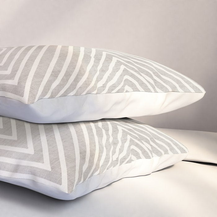 Minimalist Modern Beige Lines OpArt Pillow Sham Gallery Image 3