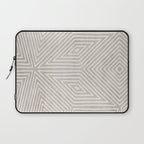 Minimalist Modern Beige Lines OpArt Laptop Sleeve Gallery Image 1