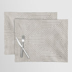 Minimalist Modern Beige Lines OpArt Placemat Gallery Image 1