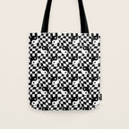 Black and white yin yang checkered pattern Tote Bag Gallery Image 1