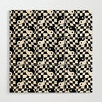 Black and white yin yang checkered pattern Wood Wall Art Gallery Image 1