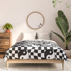 Black and white yin yang checkered pattern Comforter Gallery Image 3