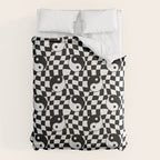 Black and white yin yang checkered pattern Comforter Gallery Image 6