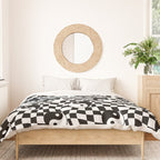 Black and white yin yang checkered pattern Duvet Cover Gallery Image 3