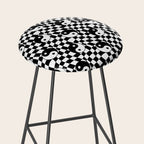 Black and white yin yang checkered pattern Stool Gallery Image 2