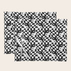 Black and white yin yang checkered pattern Placemat Gallery Image 1