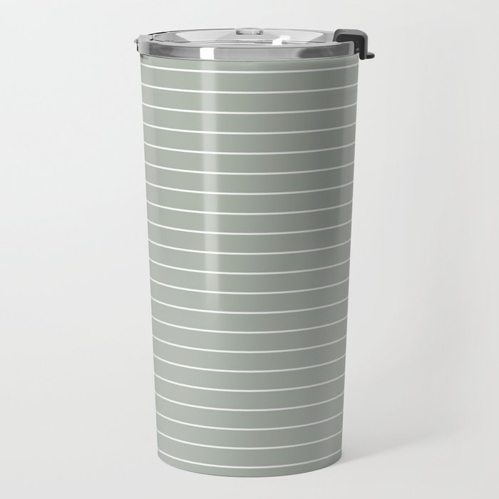 Minimal Arch LIV Pastel Sage Green Modern Geometric Lines Travel Mug Gallery Image 2