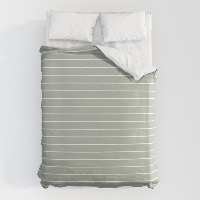 Minimal Arch LIV Pastel Sage Green Modern Geometric Lines Duvet Cover Gallery Image 1