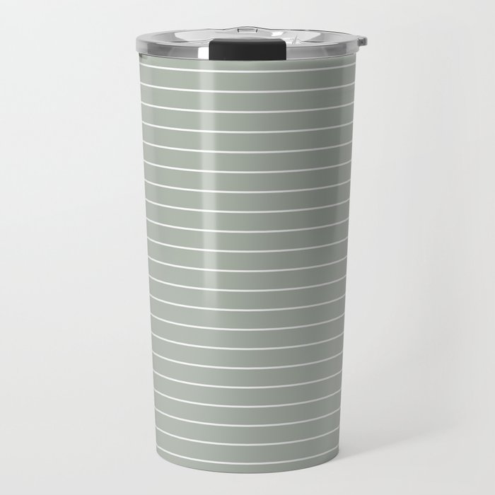 Minimal Arch LIV Pastel Sage Green Modern Geometric Lines Travel Mug Gallery Image 1