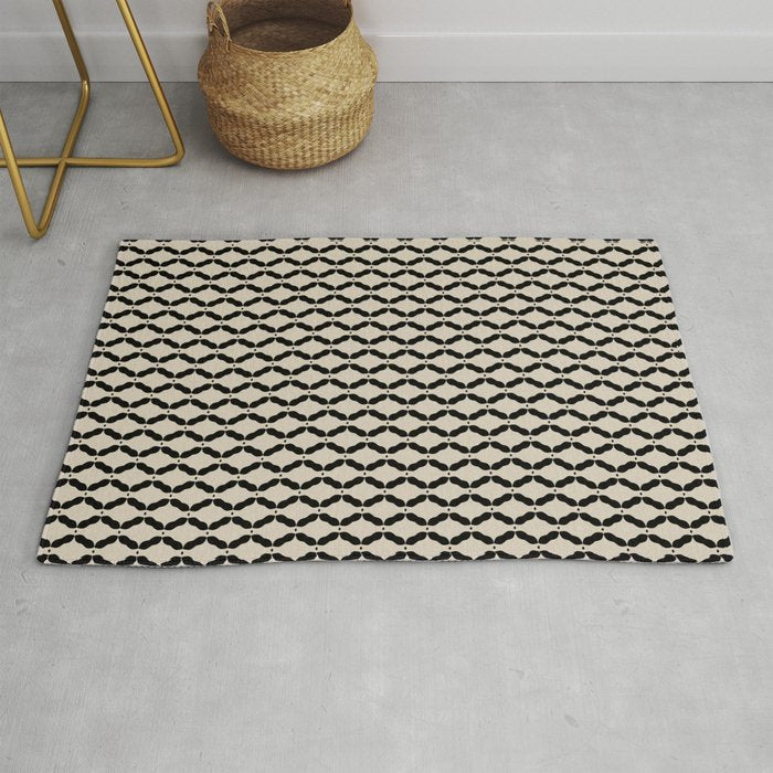 Monochrome Geometric Diamond Pattern Rug Gallery Image 1