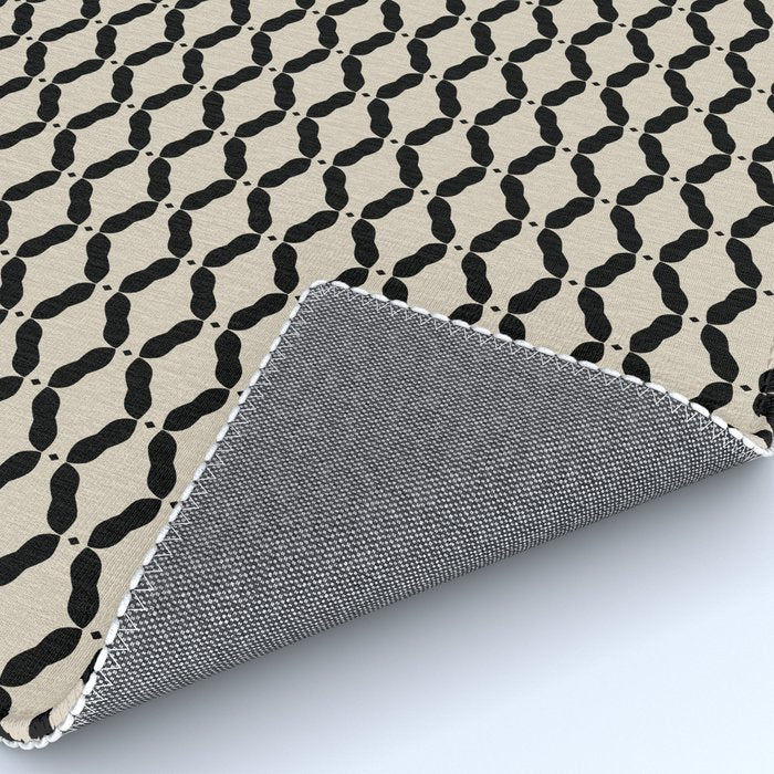 Monochrome Geometric Diamond Pattern Rug Gallery Image 4