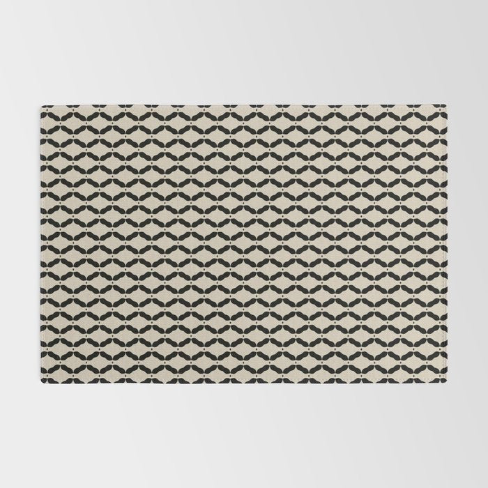 Monochrome Geometric Diamond Pattern Rug Gallery Image 2