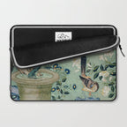 18th Century Antique Mint Chinoiserie Bird Garden Fresco 1740 Laptop Sleeve Gallery Image 2