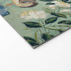 18th Century Antique Mint Chinoiserie Bird Garden Fresco 1740 Welcome Mat Gallery Image 2