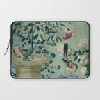 18th Century Antique Mint Chinoiserie Bird Garden Fresco 1740 Laptop Sleeve Gallery Image 1