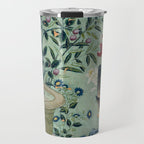 18th Century Antique Mint Chinoiserie Bird Garden Fresco 1740 Travel Mug Gallery Image 1