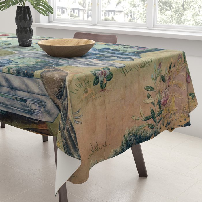 18th Century Antique Mint Chinoiserie Bird Garden Fresco 1740 Tablecloth Gallery Image 3