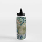 18th Century Antique Mint Chinoiserie Bird Garden Fresco 1740 Water Bottle Gallery Image 3