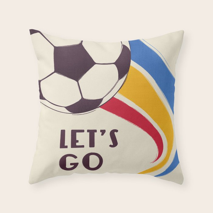 Let's Go - Soccer Illustration Throw Pillow Gallery Image 6