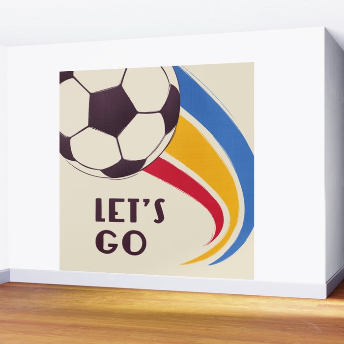 Let's Go - Soccer Illustration Wall Mural Gallery Image 2