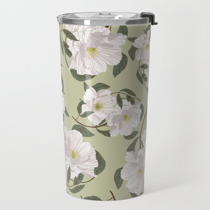 Peonies flowers II Travel Mug Gallery Image 2
