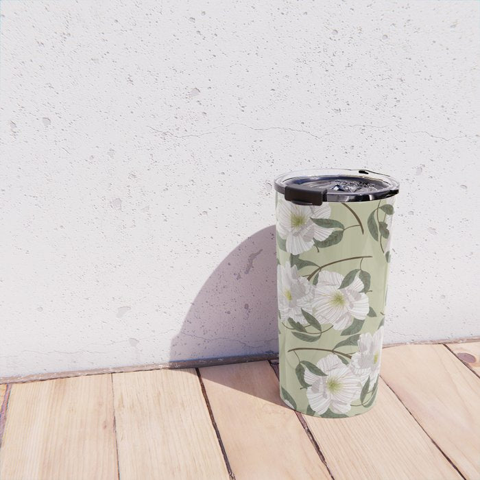 Peonies flowers II Travel Mug Gallery Image 4
