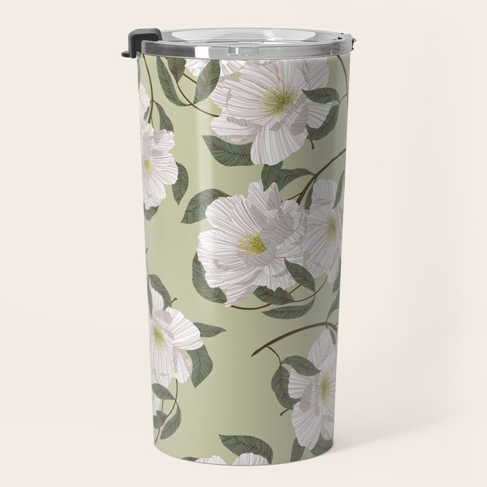 Peonies flowers II Travel Mug Gallery Image 3