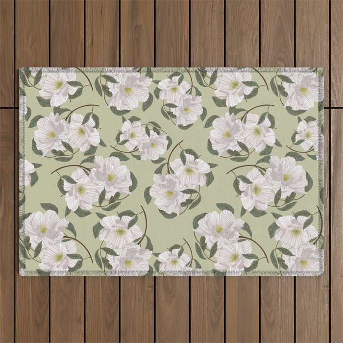 Peonies flowers II Outdoor Rug Gallery Image 1