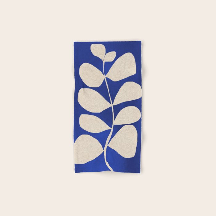 Abstract Minimal -Plant 3-2  Cobalt Blue Bath Towel Gallery Image 1