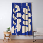 Abstract Minimal -Plant 3-2  Cobalt Blue Window Curtain Gallery Image 5