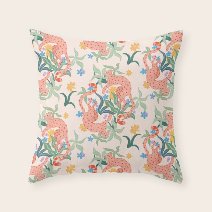 Blush Cheetahs  Throw Pillow Gallery Image 6