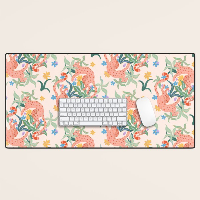 Blush Cheetahs  Desk Mat Gallery Image 1