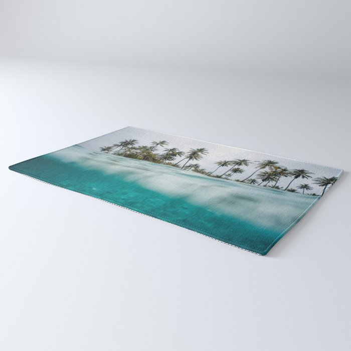 Split View Paradise - Ocean and Palm Tree Wall Art Rug Gallery Image 3