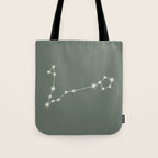 Pisces Zodiac Star Constellation Line Art Sage Tote Bag Gallery Image 1