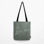 Pisces Zodiac Star Constellation Line Art Sage Tote Bag Gallery Image 2