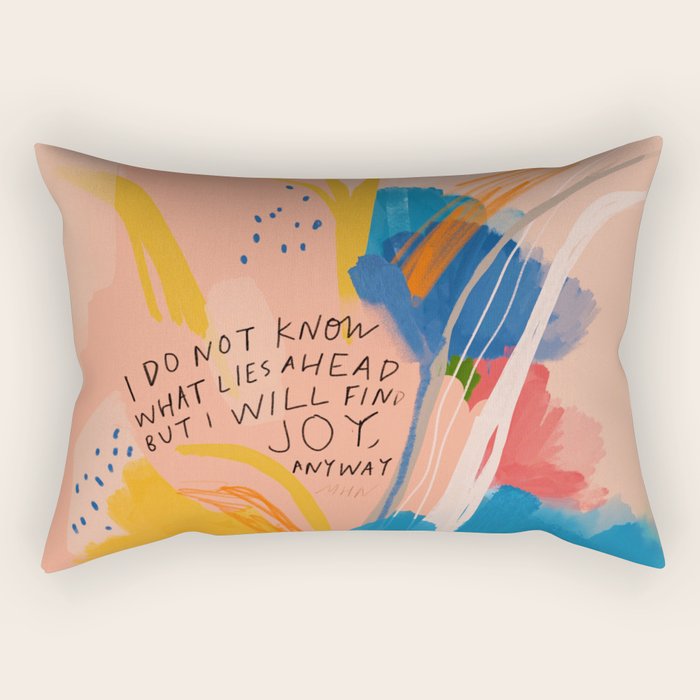 Find Joy. The Abstract Colorful Florals Rectangular Pillow Gallery Image 1