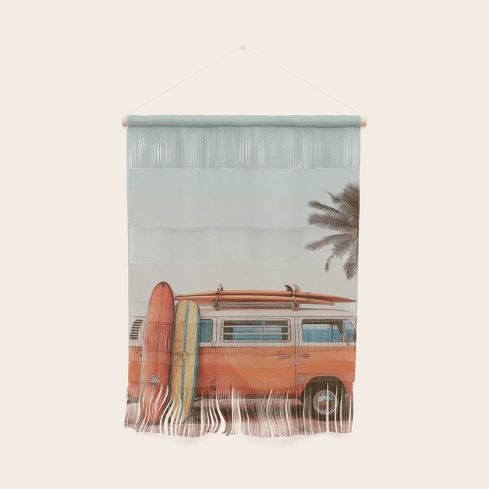 Surf Van I - Vintage Coastal Adventure Print Wall Hanging Gallery Image 1