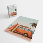 Surf Van I - Vintage Coastal Adventure Print Jigsaw Puzzle Gallery Image 2