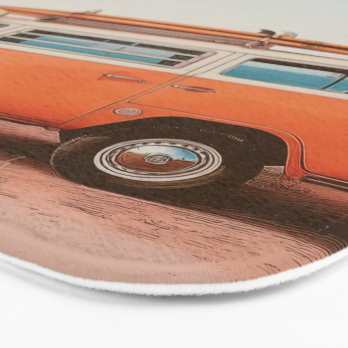 Surf Van I - Vintage Coastal Adventure Print Bath Mat Gallery Image 3