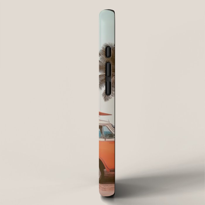 Surf Van I - Vintage Coastal Adventure Print iPhone Case Gallery Image 2