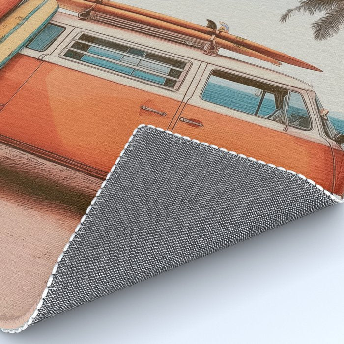 Surf Van I - Vintage Coastal Adventure Print Rug Gallery Image 4